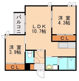 REGALEST F 訓尭(クンギョウ)【3階】の間取り