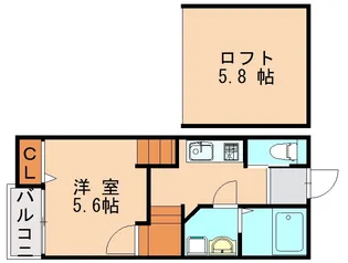 クレオ千早南参番館【102号室】の間取り