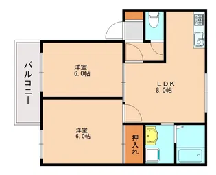 ビューステージ和白丘C【201号室】の間取り