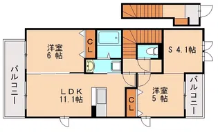 シャルマン青葉A【205号室】の間取り