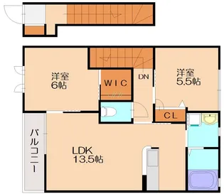 カーサデルソーレB【201号室】の間取り