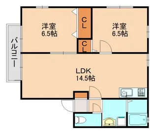 花水月 月【201号室】の間取り