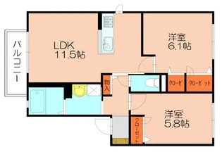 ハピネス篠栗Ⅱ【201号室】の間取り