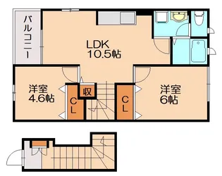 ガーデンヒルズ B【201号室】の間取り