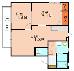 ラ・マルシュⅢA棟【201号室】の間取り