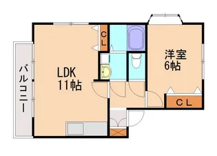 サンワード篠栗A棟【2階】の間取り