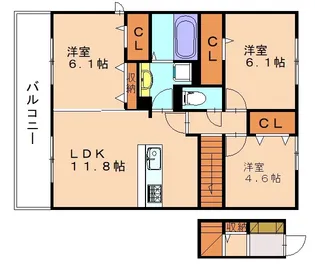 ヴィラ・ガーデンB【202号室】の間取り