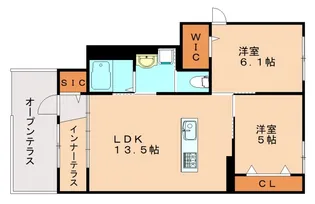 サンパールテラス【101号室】の間取り
