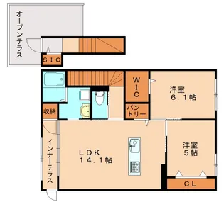サンパールテラス【201号室】の間取り
