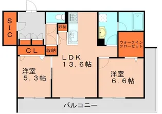 ジョルノフェリーチェ門松【201号室】の間取り