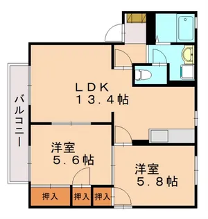 アークプラザ仲原【202号室】の間取り
