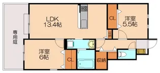 ハピネス南里B棟【112号室】の間取り