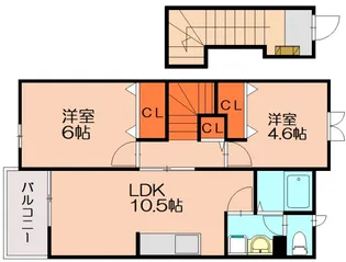 シャトーポルトⅡB【2階】の間取り