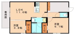 PURE WIND GARDEN A棟【1階】の間取り