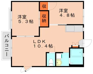 サニープレイス篠栗【201号室】の間取り