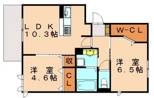 ミルキーウェイB棟【1階】の間取り