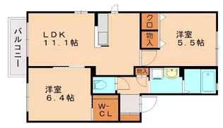 バルドチェン篠栗B【104号室】の間取り