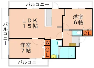 シャルマンコート伊賀【107号室】の間取り