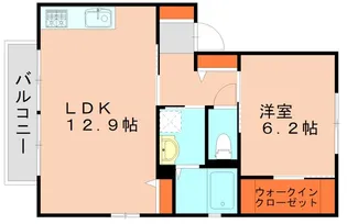 レーベン内橋B【202号室】の間取り