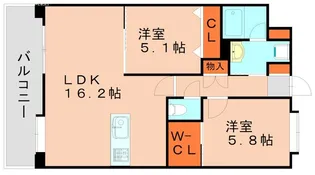 グランシャリオ空港東【405号室】の間取り