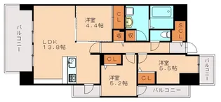プラトウズ仲原【506号室】の間取り