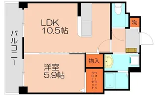 アランチーノ柚【402号室】の間取り