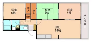 エクセルE・F【301号室】の間取り