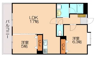 シャンブルクレール2【102号室】の間取り