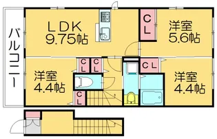 ヴァンベール仲原【201号室】の間取り