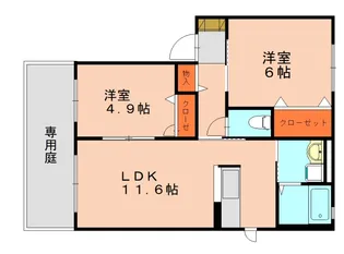 ハピネス篠栗E【102号室】の間取り