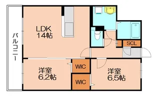 サンタ クオリア【502号室】の間取り