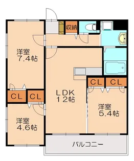 プランタン柚須【401号室】の間取り