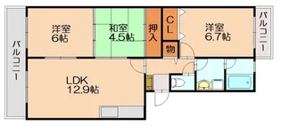 リバーサイド貝田【101号室】の間取り