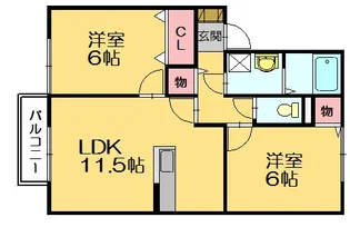 パストラル原町【202号室】の間取り