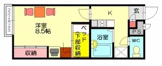レオパレスパストラル博多【2階】の間取り