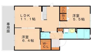 バルドチェン篠栗C【102号室】の間取り