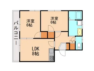 CUBE篠栗駅北【202号室】の間取り