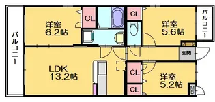 アンジュール【1階】の間取り
