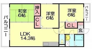 アイビーハイツⅡ【1階】の間取り