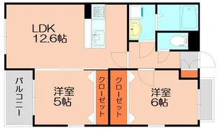 プレステージ内橋【104号室】の間取り
