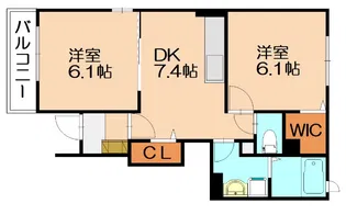 アルト・プエンテA【1階】の間取り