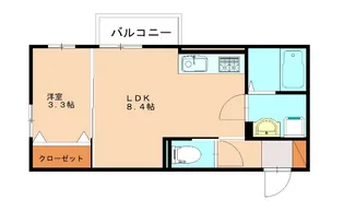 福岡県北九州市小倉北区下富野5丁目【アパート】の間取り