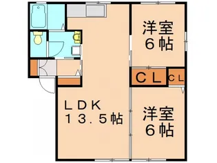 プリムローズA【101号室】の間取り