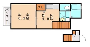 ラディエ足原【2階】の間取り