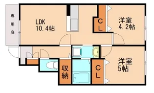福岡県糟屋郡粕屋町長者原西1丁目【アパート】の間取り