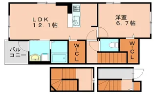 福岡県糟屋郡粕屋町仲原2丁目【アパート】の間取り
