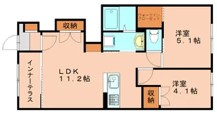 福岡県糟屋郡粕屋町甲仲原1丁目【アパート】の間取り