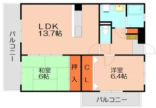 ルミエール・アーサ【401号室】の間取り