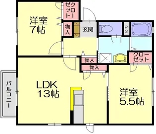 カーサフェリーチェC【203号室】の間取り