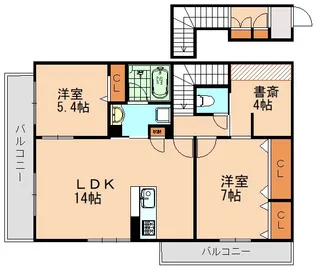 シャーメゾンKAWAHARA【202号室】の間取り